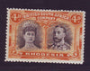 RHODESIA 1910 4d DOUBLE HEAD FINE UNMOUNTED MINT