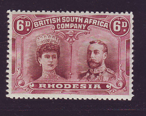 RHODESIA 1910 6d DOUBLE HEAD FINE UNMOUNTED MINT