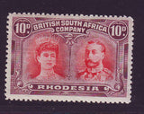 RHODESIA 1910 10d DOUBLE HEAD FINE UNMOUNTED MINT