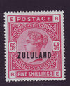 ZULULAND 1888 5/- VERY FINE MINT