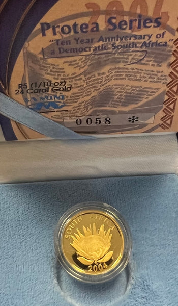 2004 TEN YEAR DEMOCRACY R1 PROTEA 1/10th OUNCE