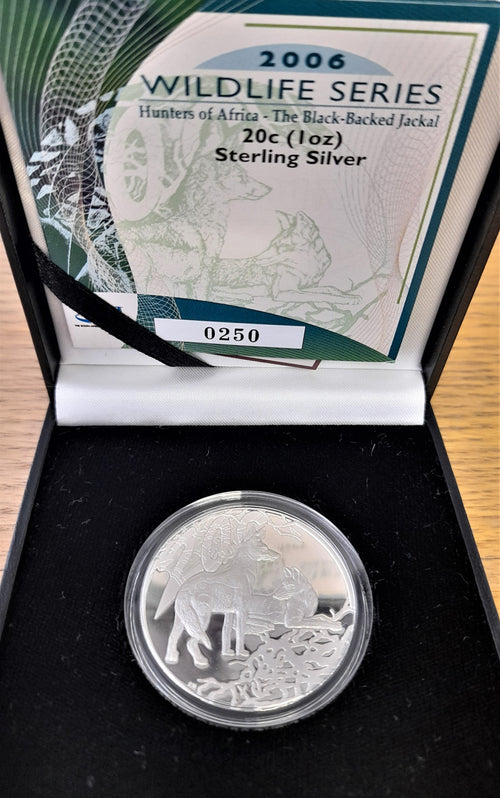 RSA 2006 1 OUNCE 20c SILVER PROOF COIN -  WILDLIFE - JACKAL