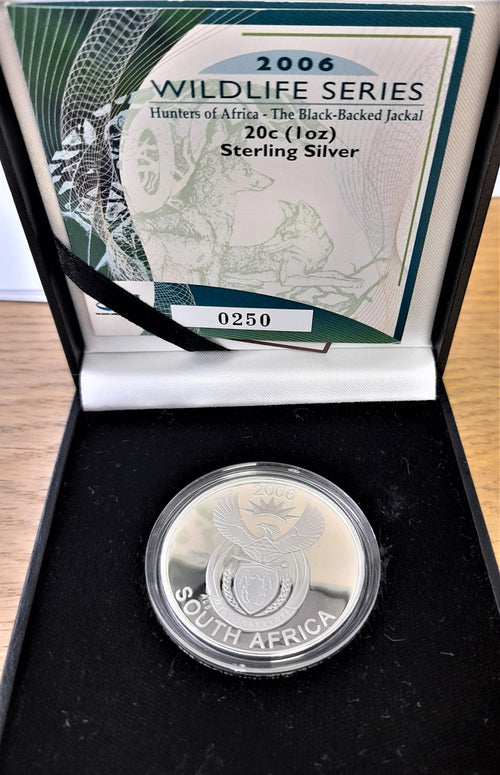 RSA 2006 1 OUNCE 20c SILVER PROOF COIN -  WILDLIFE - JACKAL