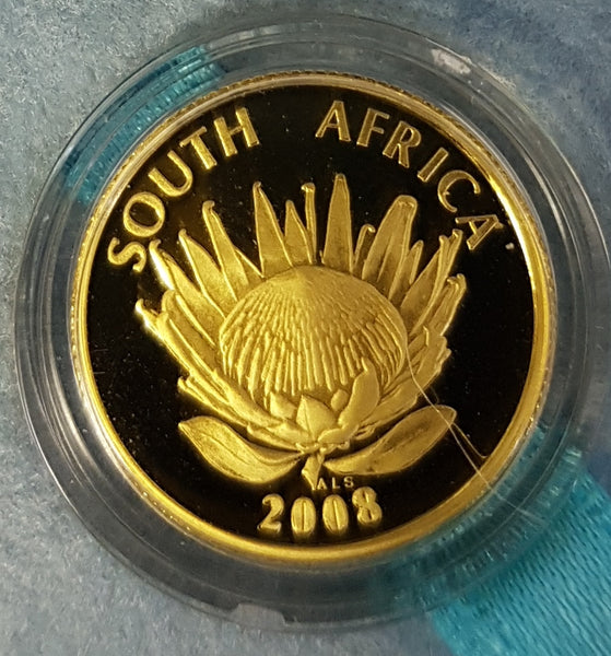 2008  ONE TENTH OUNCE PROOF PROTEA- GANDHI - SCARCE!