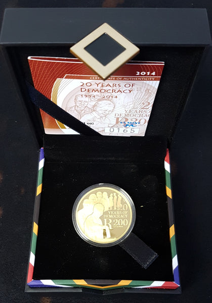 2014 10 YEARS OF DEMOCRACY  ONE OUNCE PROOF R200
