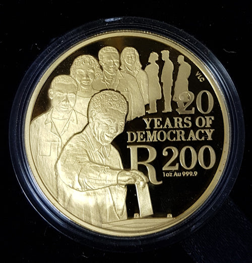 2014 10 YEARS OF DEMOCRACY  ONE OUNCE PROOF R200