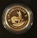 RSA 2019 PROOF ONE QUARTER  OUNCE KRUGERRAND ONLY 2000 MINTED