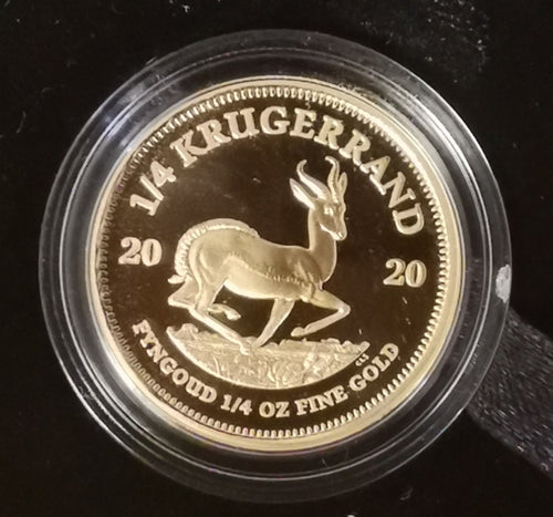 RSA 2020 PROOF ONE QUARTER OUNCE KRUGERRAND ONLY 2000 MINTED