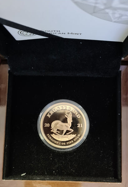 RSA 2021 PROOF ONE OUNCE KRUGERRAND IN SUPERB  BOX