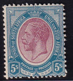 SA 1913 KGV KINGSHEAD 5/- SACC 14 - UM - CV R5000