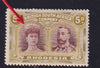 RHODESIA 1910 5d DOUBLE HEAD 