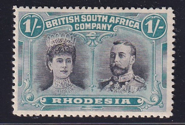 RHODESIA 1910 1/- DOUBLE HEAD FINE MINT SG 151