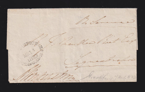 CAPE OF GOOD HOPE 1823 OVAL  "LETTER STAMP" COVER