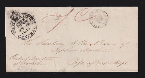 CAPE OF GOOD HOPE 1830 WORCESTER TO CAPETOWN COVER