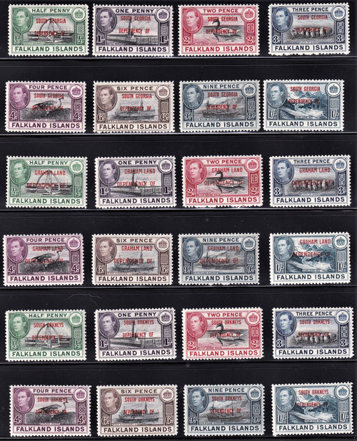 FALKLAND ISLANDS DEPENDENCIES KING GEORGE V1 SETS UNMOUNTED MINT