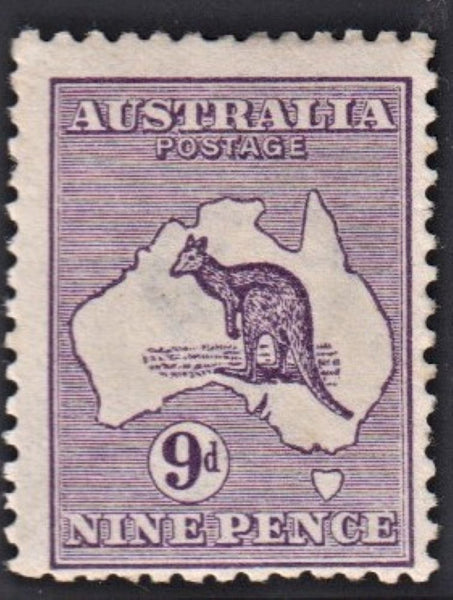 AUSTRALIA 1913 9d VIOLET FINE    MINT  SG10