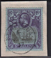 ST HELENA 1922 15/- RARE USED ON PIECE