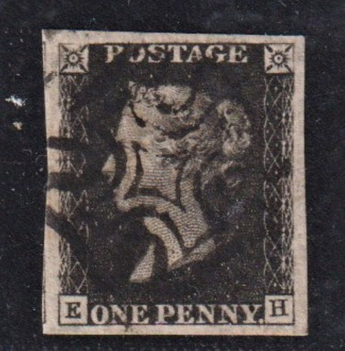 GREAT BRITAIN SUPERB USED 1840 1d BLACK