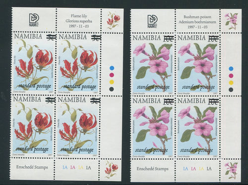 NAMIBIA 2002 STANDARD POSTAGE   SURCHARGE CONTROL BLOCKS - SACC 413/4