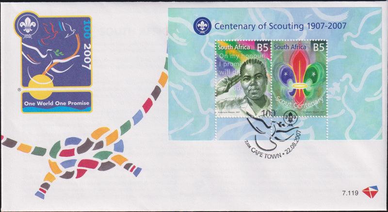 RSA 2007  FDC 7.119 SCOUTING MINIATURE SHEET