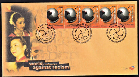 RSA 2001 FDC 7.23 WORLD CONFERENCE AGAINST RACISM
