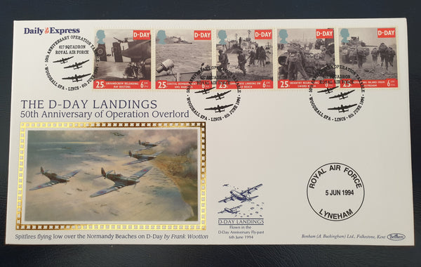 GREAT BRITAIN 1994 D-DAY LANDINGS SILK FDC